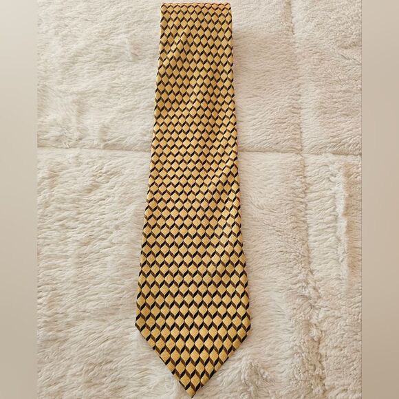 Silk Necktie Gold, Brown & Black. Excellent Condition! - Picture 1 of 4